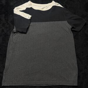 Tahari Colorblock Minimalist Tee – Gray/Black/White
